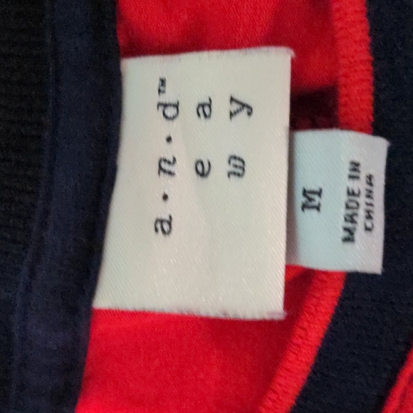 Cute Red and Navy Striped One Piece Dress, Sleeveless, Full Length - Picture 4 of 5